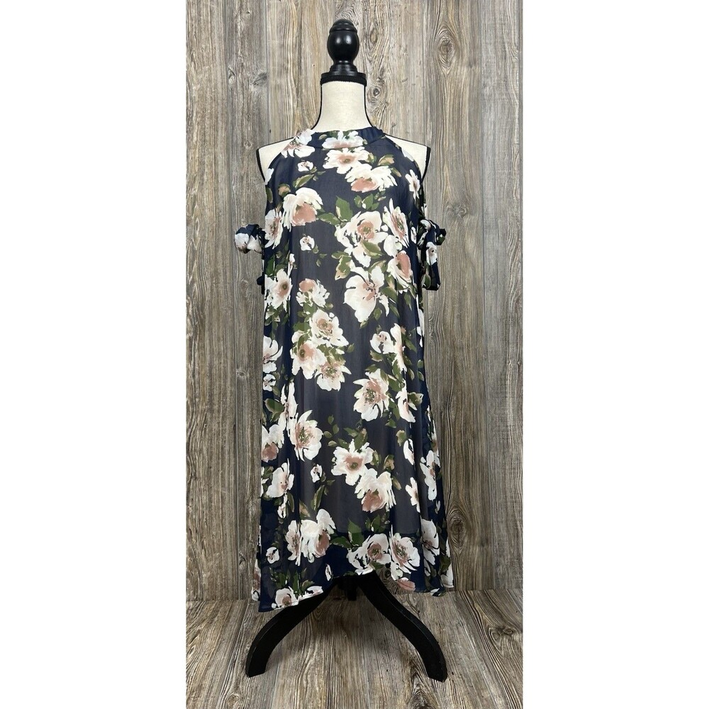 Maurice's Dress Size XXL Floral Print‎ Cold Shoulder Lined High Neck Knee Length